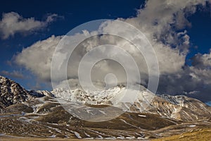 Beautiful landscape in the abruzzo apennines, national park of Gran Sasso