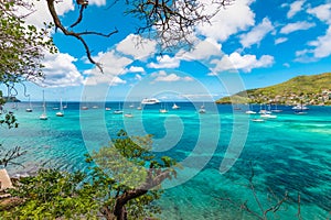 Beautiful landscape of Admiralty Bay in Bequia.