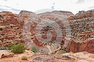 Beautiful landscape along the Cassidy Arch Trail of Capitol Reef National Park photo