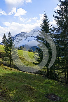 Beautiful landscape along the Jungfraujoch railway line.