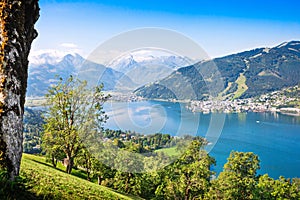 Beautiful landscape with Alps and mountain lake in Zell am See, Austria photo
