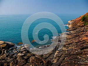 Beautiful landscape of the Arabian sea along the cliff