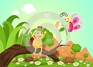 Beautiful landscape background vector