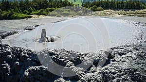 Beautiful landscape with Berca Muddy Volcanoes in Buzau, Romania