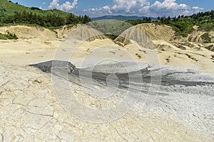 Beautiful landscape with Berca Muddy Volcanoes in Buzau, Romania