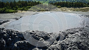 Beautiful landscape with Berca Muddy Volcanoes in Buzau, Romania