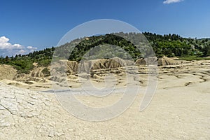 Beautiful landscape with Berca Muddy Volcanoes in Buzau, Romania