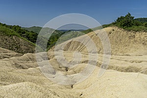 Beautiful landscape with Berca Muddy Volcanoes in Buzau, Romania