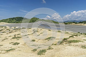 Beautiful landscape with Berca Muddy Volcanoes in Buzau, Romania