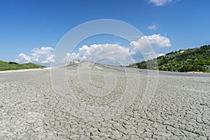 Beautiful landscape with Berca Muddy Volcanoes in Buzau, Romania