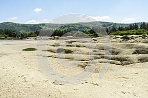 Beautiful landscape with Berca Muddy Volcanoes in Buzau, Romania