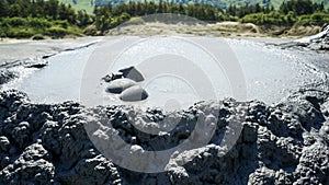 Beautiful landscape with Berca Muddy Volcanoes in Buzau, Romania