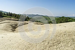 Beautiful landscape with Berca Muddy Volcanoes in Buzau, Romania