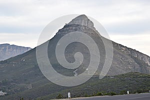 Beautiful Landscape with the big Lions Head from the Signal Hill in Cape Town, South Africa