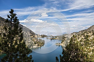 Beautiful landscape of Black lake (Estany negre) in the natural park of Aigestortes y Estany de Sant Maurici