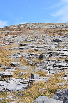 Beautiful landscape with blue skies and rocky land photo