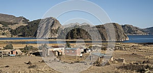 The beautiful landscape of Bolivia along the road to San Pedro de Tiquina photo