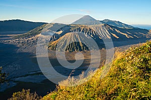 Beautiful landscape of Bromo volcano mountain in a morning, East