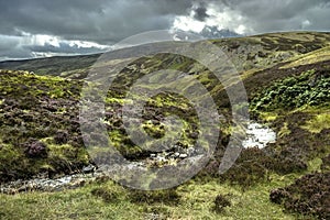 Beautiful landscape in Cairngorm Mountains. Royal Deeside, Braemar, Aberdeenshire, Scotland