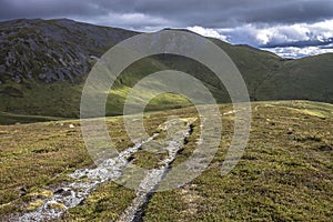 Beautiful landscape in Cairngorm Mountains. Royal Deeside, Braemar, Aberdeenshire, Scotland