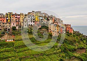 Beautiful landscape of Cinque Terre village, Corniglia, Italy