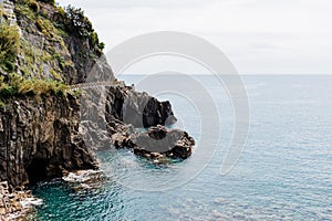 Beautiful landscape of a cliff by the sea