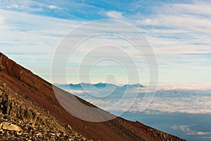 Beautiful landscape with cloudy sky view from Mt. fuji