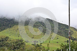 Beautiful landscape of the Cocora Valley, near to the colonial town of Salento, in Colombia