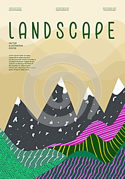 Beautiful landscape, contemporary artistic poster