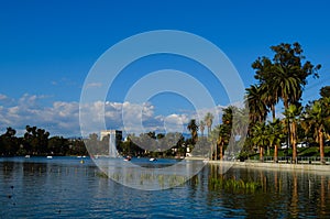 Beautiful landscape with a depth blue sky