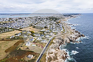 Beautiful landscape from the drone of the coast of Le Croisic in France