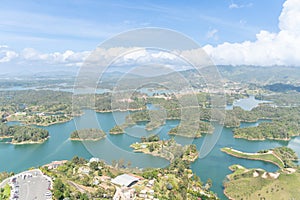 Beautiful landscape in El peñol Guatape, Medellin Colombia