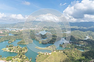 Beautiful landscape in El peñol Guatape, Medellin Colombia