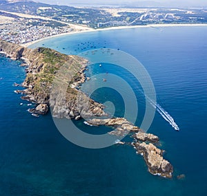 Beautiful landscape in Eo Gio, Quy Nhon, Vietnam from above