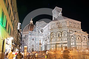 Beautiful landscape fabulous view of famous Florence Duomo Cathedral, Basilica di Santa Maria del Fiore (Basilica of Saint Mary o