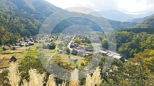 Beautiful landscape of faverite top view of Shirakawago Village