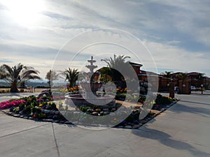 Beautiful Landscape with a Fountain