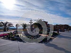 Beautiful Landscape with a Fountain