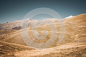 Beautiful landscape of Gran Sasso National Park in Campo Imperatore, Abruzzo, Italy