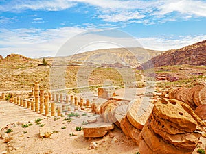 a beautiful landscape of the grand temple heritage, Petra.