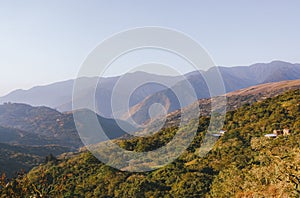 Beautiful landscape with green mountains of Coroico, Bolivia.