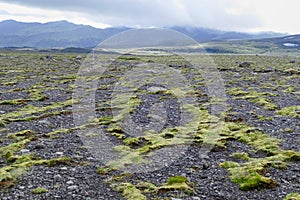 Beautiful landscape hiking the fimmvorduhals trail in iceland