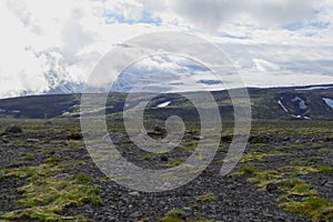 Beautiful landscape hiking the fimmvorduhals trail in iceland