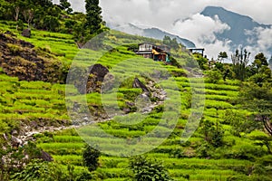 Beautiful landscape of Himalaya mountains on Manaslu circuit