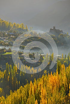 Beautiful Landscape of Hunza Valley in Autumn season.