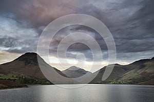 Beautiful landscape image of mountains around Wast Water in Lake