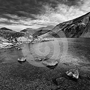 Beautiful landscape image of mountains around Wast Water in Lake