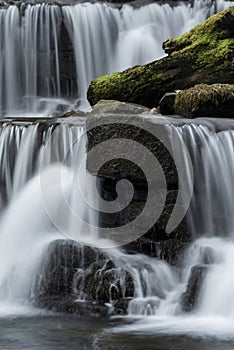 Beautiful landscape image of Scaleber Force waterfall detail in Yorkshire Dales National Park in England