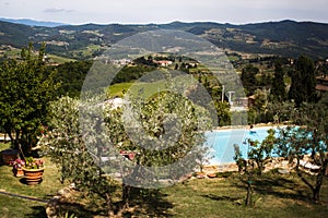 Beautiful landscape of Italian Tuscany. Villa Bordoni