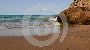 Beautiful landscape of the La Pineda beach in Salou Spain.